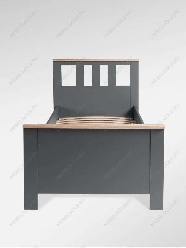 Кровать односпальная Сага, 90х200 см, серая/ясень | изображение 4