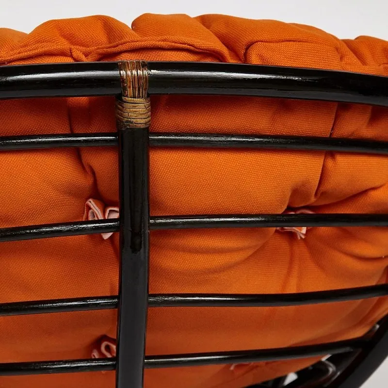 Кресло-качалка Papasan с подушкой Античный коричневый/оранжевый | изображение 7