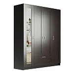 БРИМНЭС / СИРИУС Шкаф ИКЕА / IKEA комбинированный 4 двери и 1 ящик Дуб Венге (с 1 зеркалом) | изображение 1