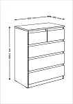 МАЛЬТА комод ИКЕА / IKEA 3+2 ящика 80х99 белый | изображение 3