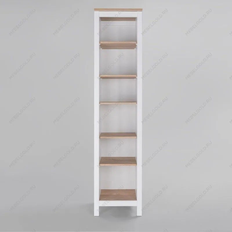 Стеллаж Сага, 50х42х215 см, белый/ясень | изображение 1