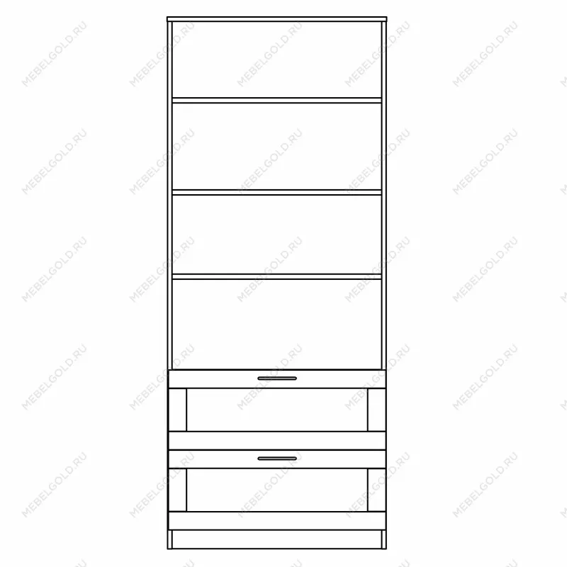 Стеллаж Сириус, 2 ящика, 78х35х190 см, белый | изображение 14