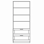 Стеллаж Сириус, 2 ящика, 78х35х190 см, белый | изображение 14