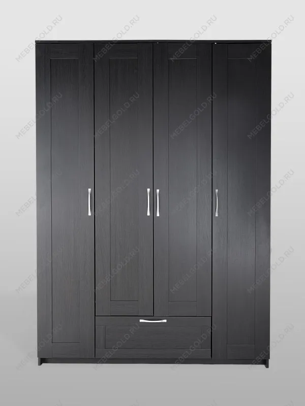 Шкаф Сириус, 4 двери и 1 ящик, 156х59х220 см, черно-коричневый, дуб венге | изображение 10