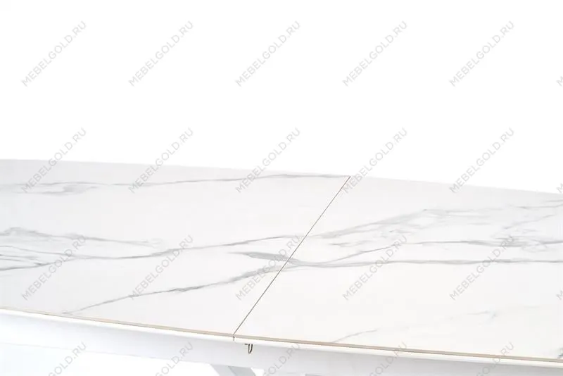 Стол обеденный Halmar VIVALDI 160 раскладной (белый мрамор/белый) | изображение 5