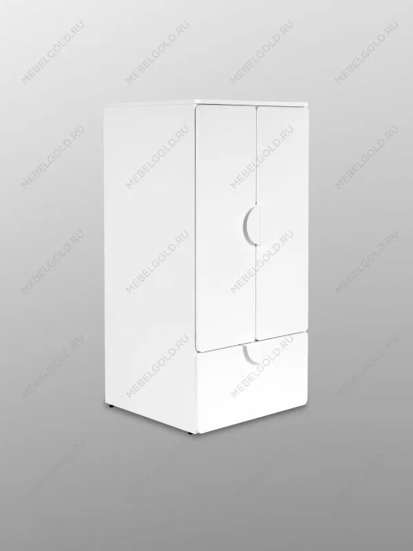 Шкаф распашной Пикси, с двумя дверьми, полкой и выдвижным ящиком 60х57х120, белый (робкий подснежник) | изображение 8