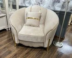 Кресло Лара бежевый золото