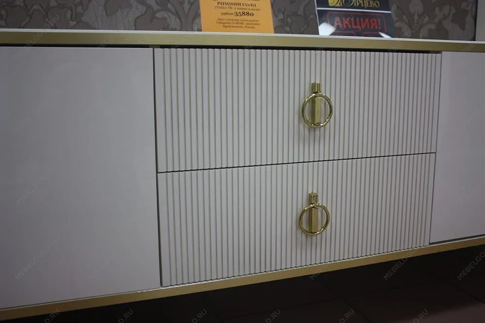 Витрина 1-ств. (правая) Римини СОЛО (белый золото) РМВ1-1С (s) - Выставка Балашиха | изображение 11