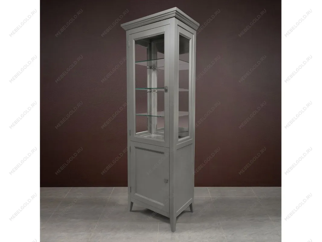 Витрина 1 дверная левая с зеркалом Manhattan (Серый) | изображение 3