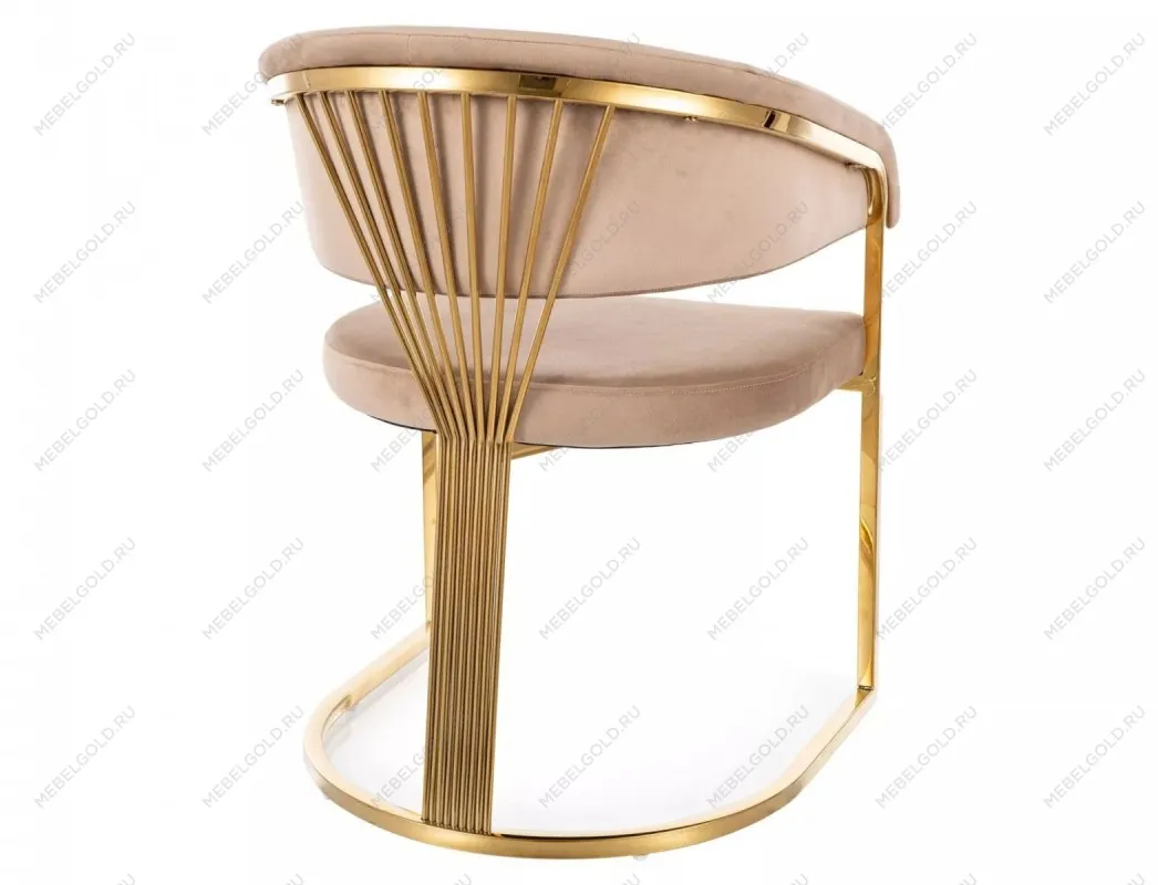 Стул кухонный Signal Crown Velvet Bluvel 28 (бежевый/золотой) | изображение 1