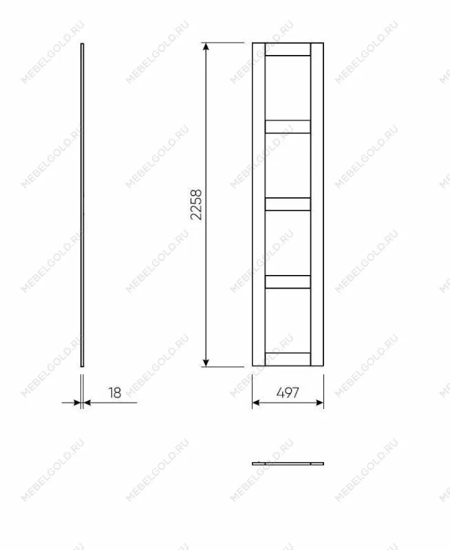 Дверь для шкафа МАКС, 50 см, 4 заполнения, белая | изображение 1