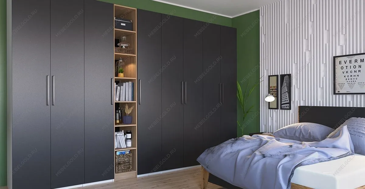 Шкаф-пенал Отис МН-039-03 П2 с фасадом ЛДСП (графит) | изображение 2