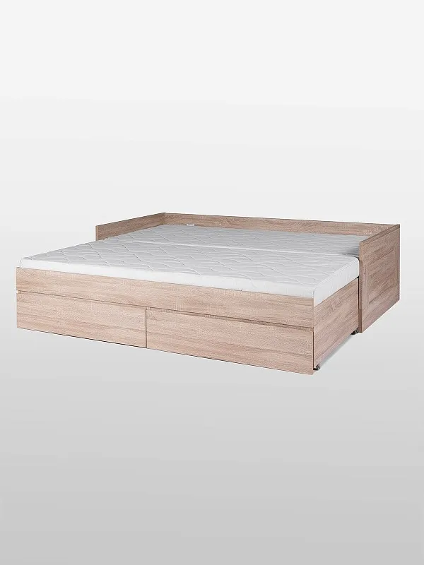 Кровать раздвижная Сириус, с ящиками, 80х200/160х200 см, бежевая, дуб сонома | изображение 8
