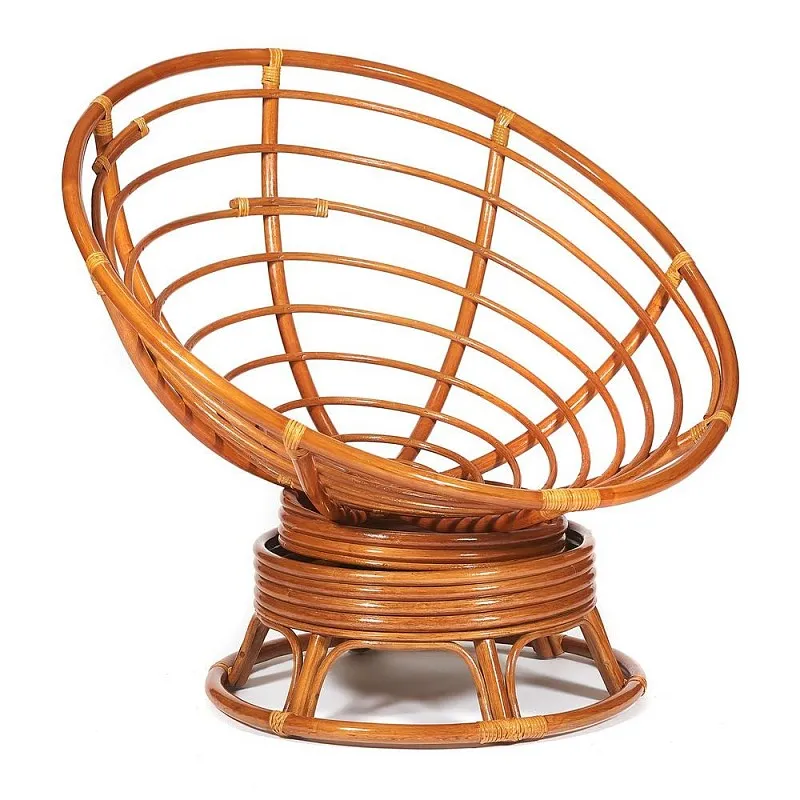 Кресло-качалка Papasan с подушкой Коньяк, оранжевый | изображение 2