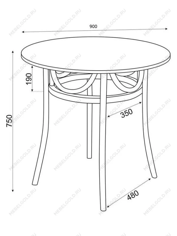 Стол венский Вальс 900 (белая эмаль) | изображение 3