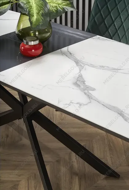 Стол обеденный Halmar DIESEL раскладной (белый мрамор/темно-серый/черный) | изображение 10