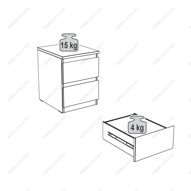 МАЛЬТА тумба ИКЕА / IKEA 2 ящика 40х54 Дуб Венге | изображение 4