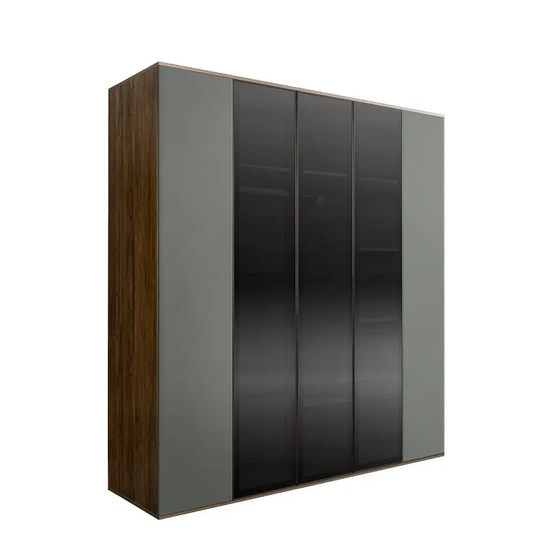 Шкаф 5-ти дв. Bogemia Woodline Air (Серый/Черный) БМШ2/5(3)