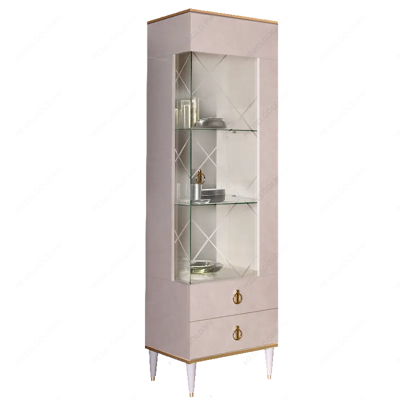 Витрина 1-ств. Римини (Латте/Золото) (Левая) РМВ1-1С