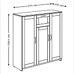Тумба Сириус 3 двери, 1 ящик, 117х41х124 см, белая | изображение 11