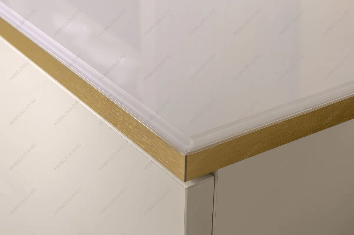 Журнальный столик с ящиком Римини (Белый/Золото) РМСТ-2 | изображение 3