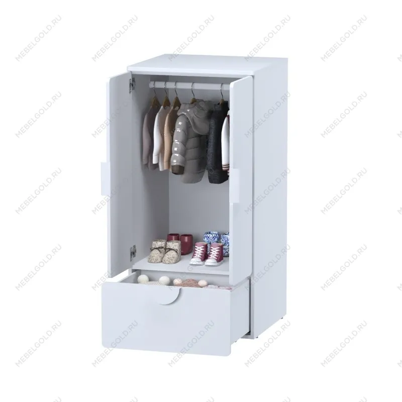 ПИКСИ шкаф распашной с 2 дверьми, полкой и ящиком 60х57х123, мечтательный пион | изображение 3