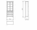 Центральный склад - Шкаф с витриной Сага, 90х41х215 см, темно-бирюзовый/ясень | изображение 13