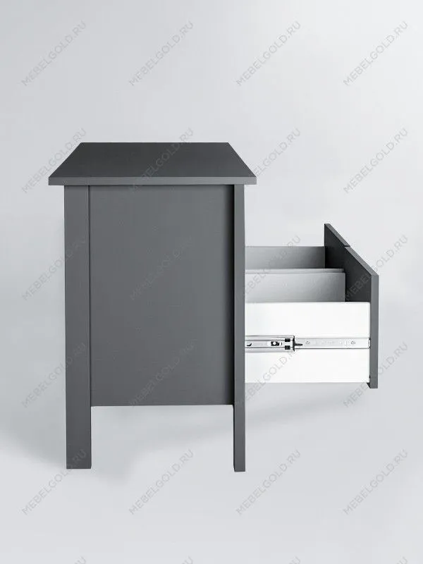 Тумба Сага, 2 ящика, 91х42х63 см, серая | изображение 4