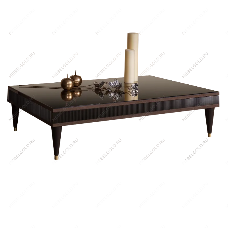 Журнальный столик узкий Римини СОЛО (Орех империя/Золото) РМСТ-3(s)