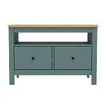 Тумба Сага, 2 ящика, 91х42х63 см, темно-бирюзовая/ясень | изображение 13