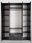 Шкаф Сириус, 4 двери и 1 ящик с зеркалом, 156х59х220 см, черно-коричневый, дуб венге | изображение 10