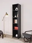 Стеллаж Сириус, 5 полок, 39х34х190 см, черный, дуб венге | изображение 3
