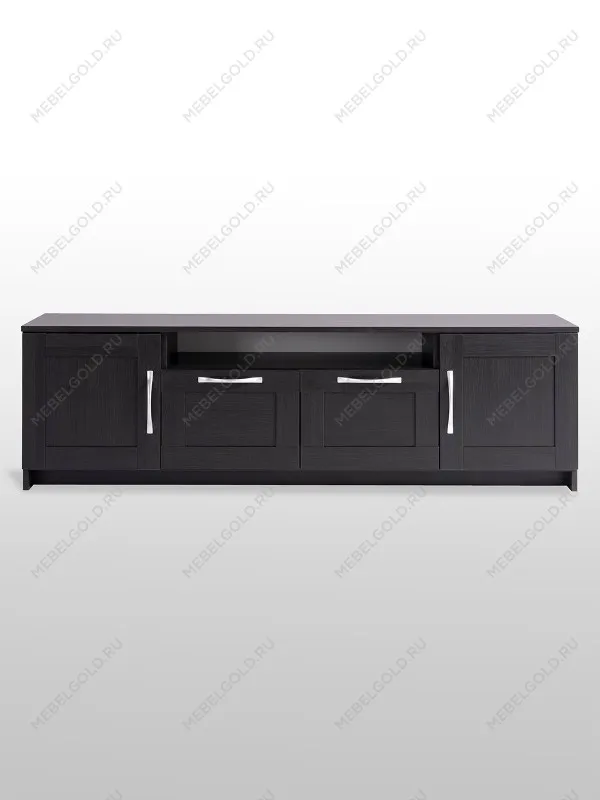 Тумба для ТВ Сириус, 2 двери и 2 ящика, 156х41х47 см, дуб венге, черно-коричневая | изображение 7