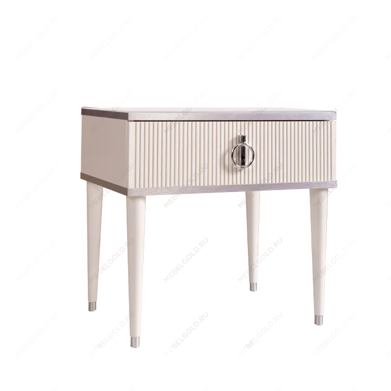 Тумба прикроватная Римини СОЛО (Слоновая кость/Серебро) РМТП-1(s)