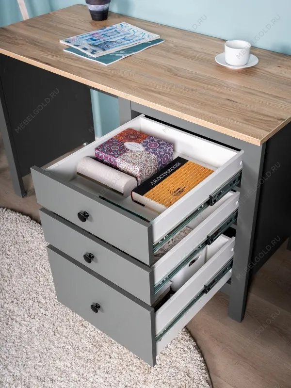 Стол письменный Сага, 120х56, серый/ясень | изображение 3