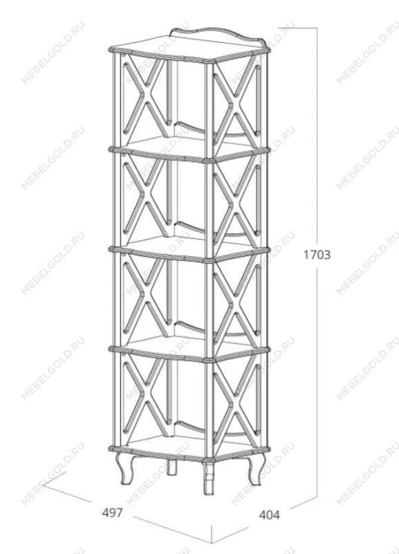 Этажерка-стеллаж Джульетта-4 (дуб шампань) | изображение 2