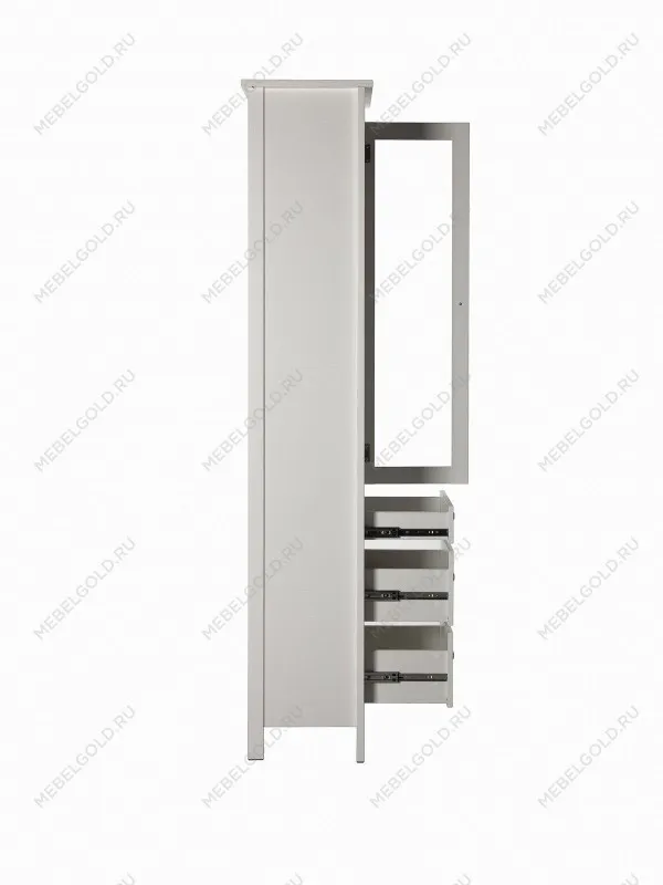 Шкаф с витриной Сага, 50х41х215 см, белый | изображение 7