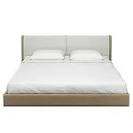 Кровать отделка ткань 152, экокожа PU63, 160х200 | изображение 1