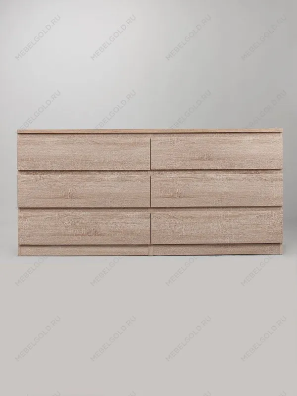 Комод Мальта, 6 ящиков, горизонтальный, с доводчиками, 160х48х76 см, дуб сонома | изображение 12
