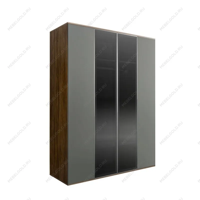 Шкаф 4-х дв. Bogemia Woodline Air (Серый/Серебро) БМШ2/42(2)