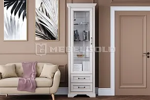 Шкаф-витрина Стилиус REG1W2S с подсветкой (Лиственница сибирская)