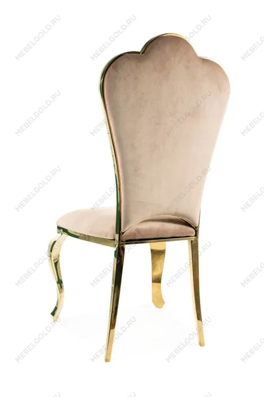 Стул кухонный SIGNAL QUEEN Velvet Bluvel 28 (бежевый/золотой) | изображение 1