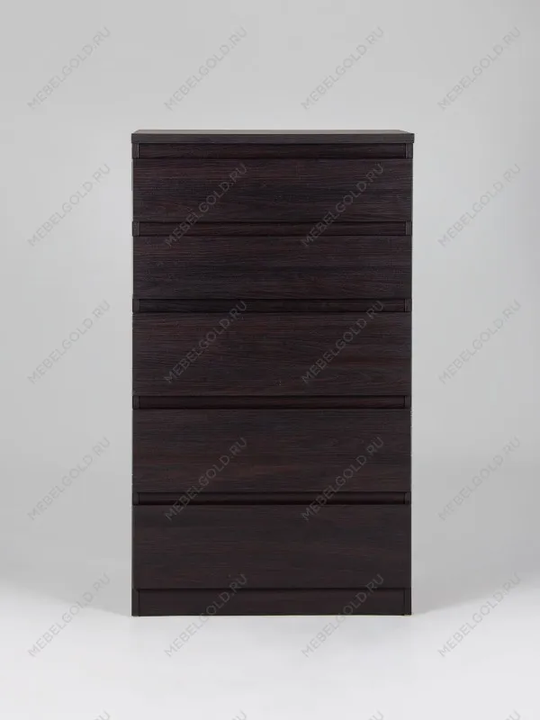 Комод Кастор, 5 ящиков, 65х40х112 см, черно-коричневый, дуб венге | изображение 5