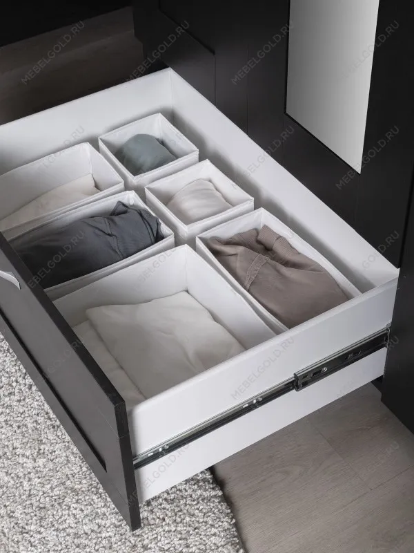 Шкаф Сириус, 3 двери и 1 ящик с зеркалом, 117х59х220 см, черно-коричневый,дуб венге | изображение 3