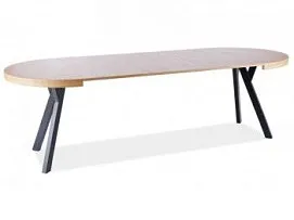 Стол обеденный Signal DOMINGO раскладной (дуб натуральный/черный)