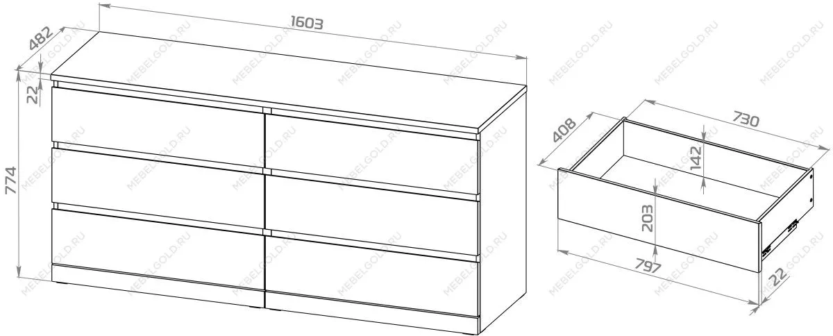 Варма Прайм 6Д комод 160x77x48, белый | изображение 2