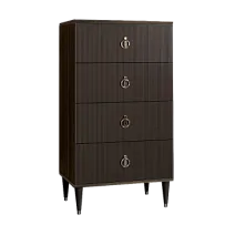 Комод 4 ящика Римини СОЛО (Орех империя/Серебро) РМКМ-6(s)