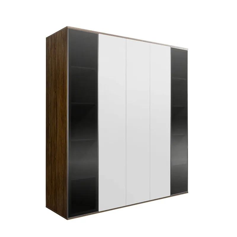 Шкаф 5-ти дв. Bogemia Woodline Air (Белый/Серебро) БМШ2/5(2)
