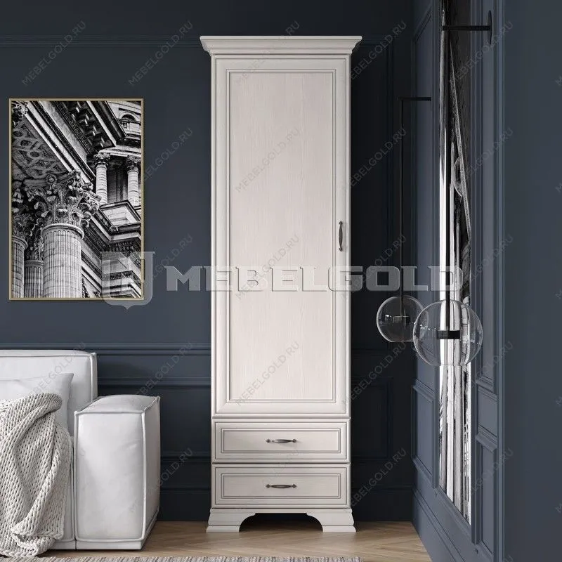 Шкаф 1-створчатый Тиффани 1D2S вудлайн кремовый | изображение 1