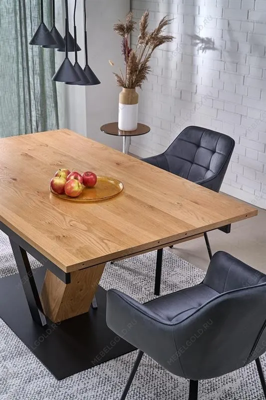 Стол обеденный Halmar FANIS 160 (натуральный/черный) | изображение 10